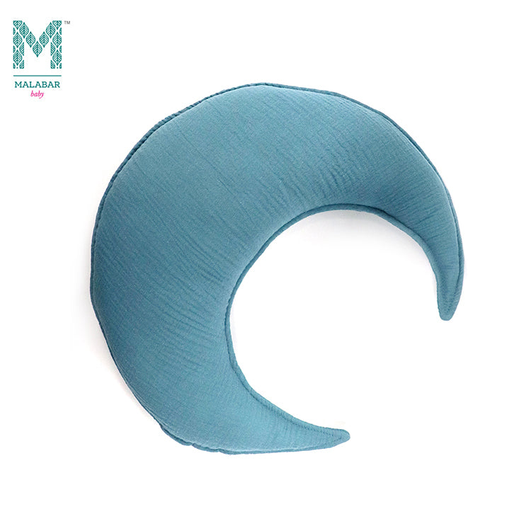 Malabar Baby Soft Cushion Cover Moon - Teal (Indigo Blue)