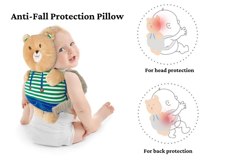 Infantway huggabear 2-in-1 infant plush toy and head protective pillow