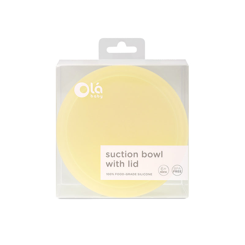 Suction Bowl with Lid Lemon
