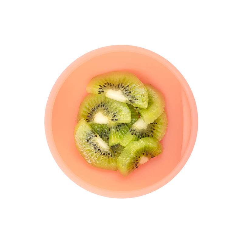 Suction Bowl with Lid Coral