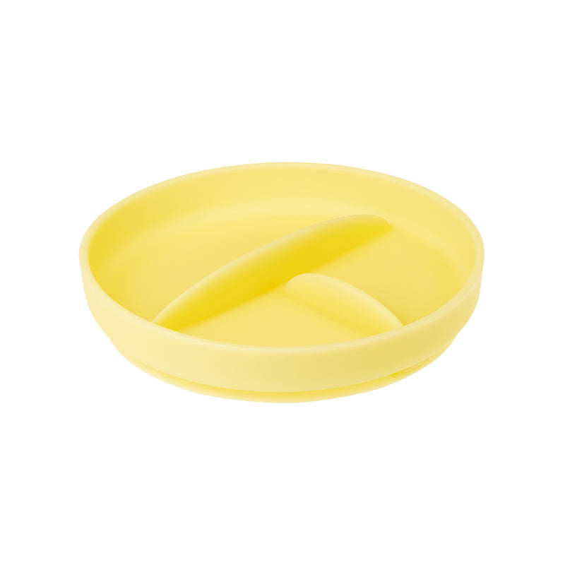 Silicone Divided Suction Plate Lemon