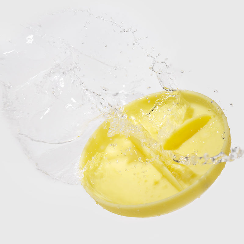 Silicone Divided Suction Plate Lemon