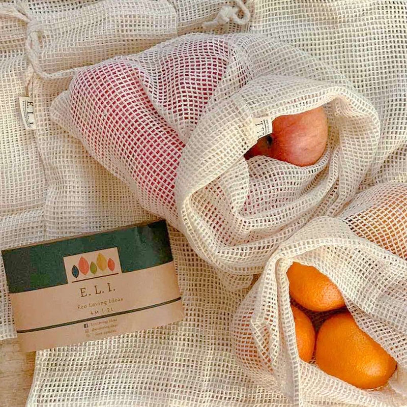 Eco Loving Ideas Cotton Mesh Pouch Set