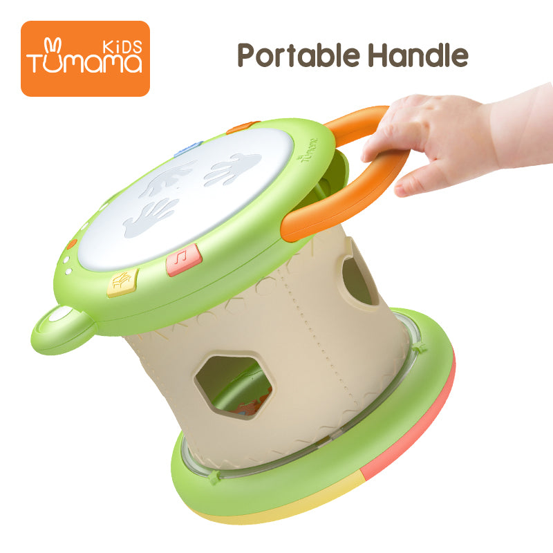 Tumama Kids 2 in 1 Baby Shape Sorter and Electric Hand Drum