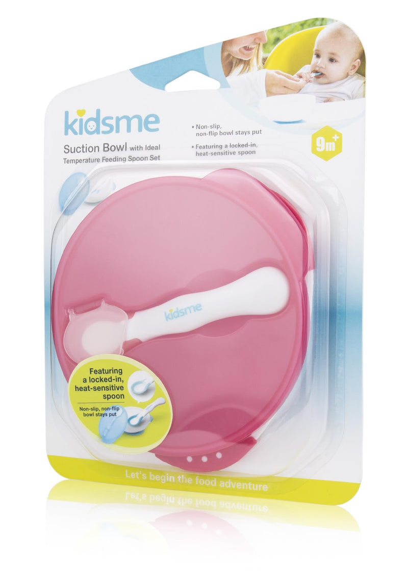Kidsme Suction Bowl with Ideal Temperature Feeding Spoon Set - Gray
