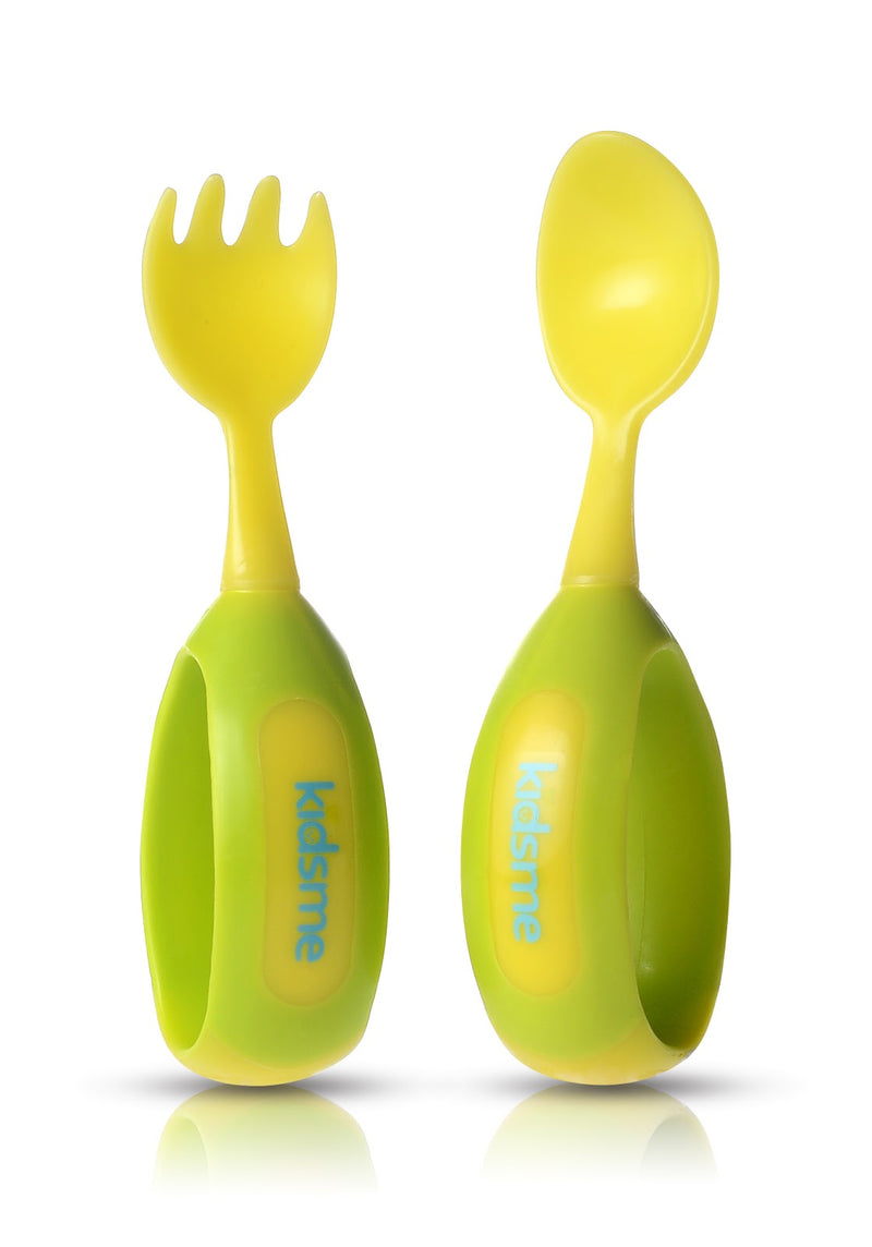 Kidsme Toddler Fork & Spoon Set (Lime)
