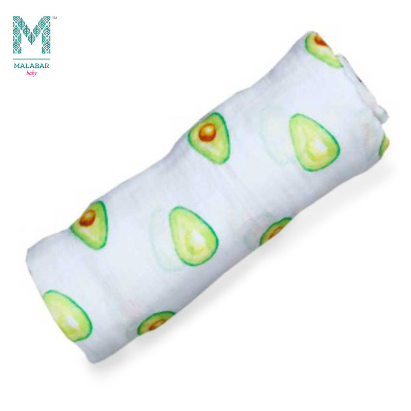 Malabar Baby Organic Muslin Single Swaddle - Avocado
