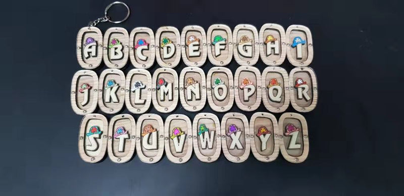 Comfy Basics - Personalized Wooden Keychain (Letters)