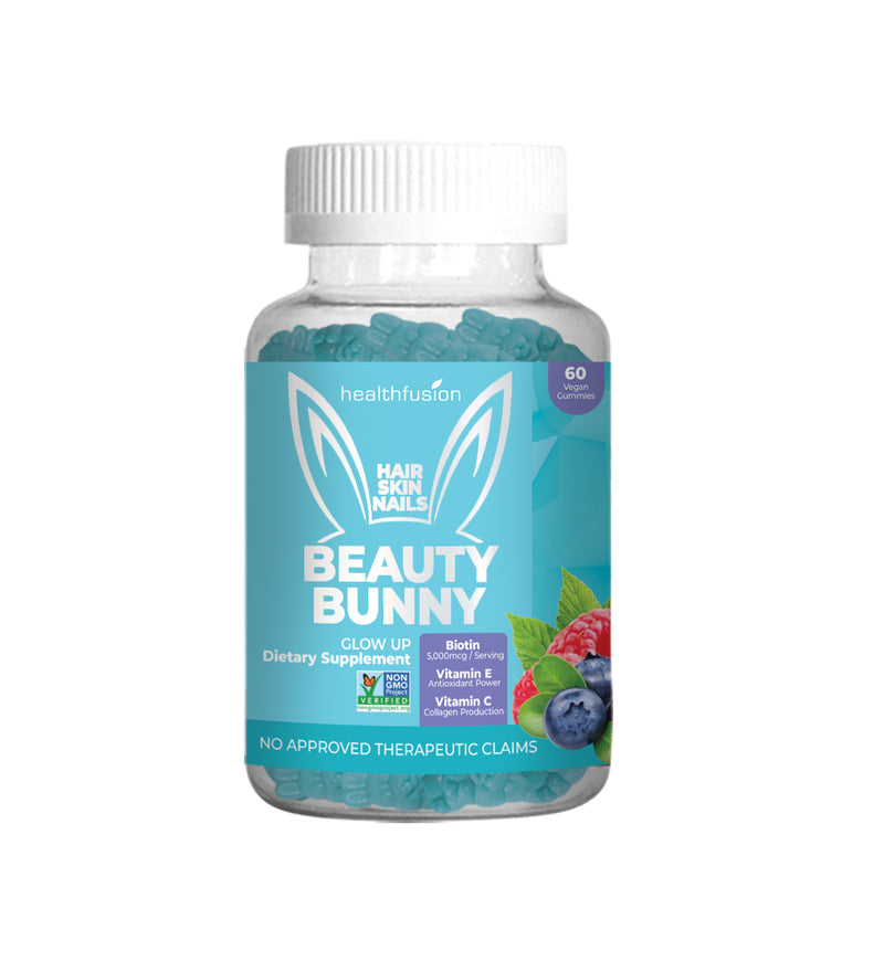 Beauty Bunny for Hair, Skin, Nails with 5,000mcg Biotin (60 Gummies)