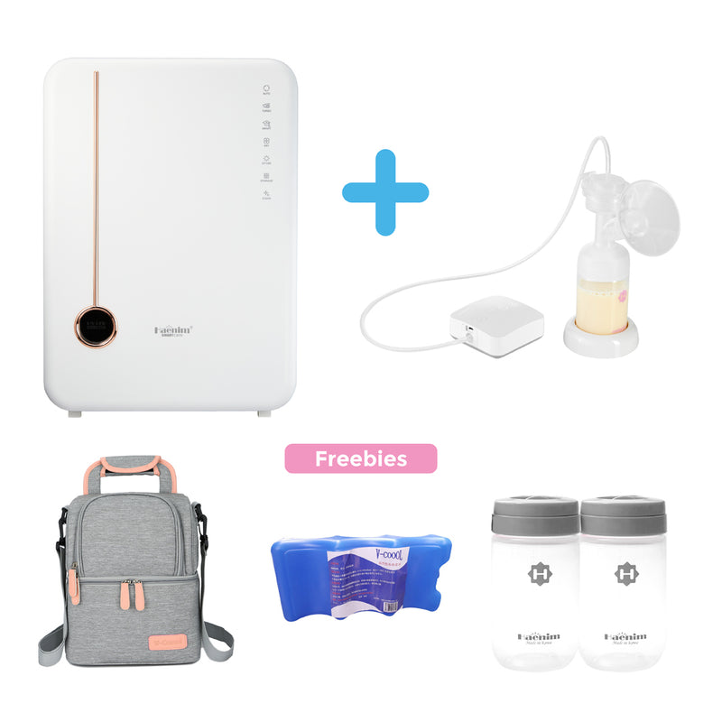 Bundle 2: Haenim UV Sterilizer with free 2 bottles + Haenim Breastpump with free Vcool Bag & ice pack