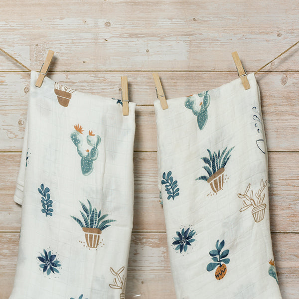 BabyStudio Succulents Bamboo Swaddle