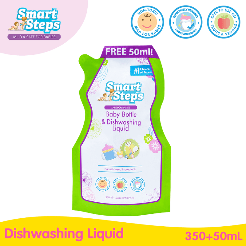 Set of 3 Smart Steps Baby Bottle & Dishwashing Liquid Refill 400mL