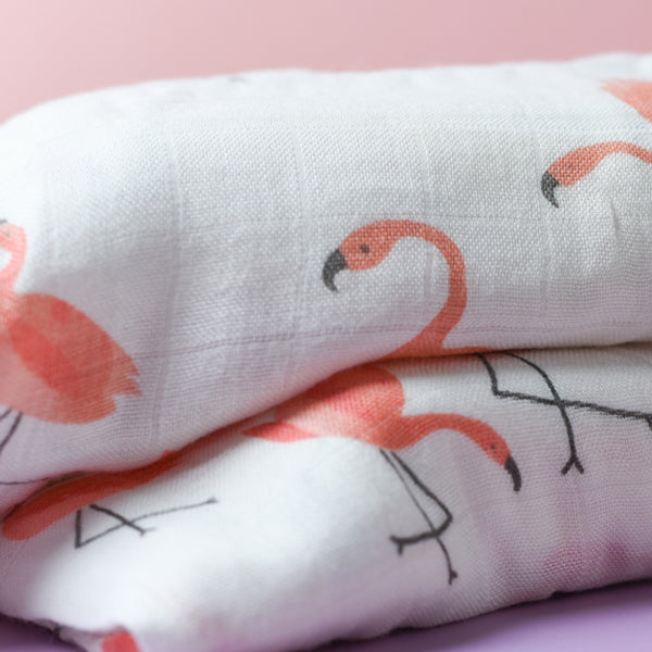 BabyStudio Flamingo Bamboo Swaddle