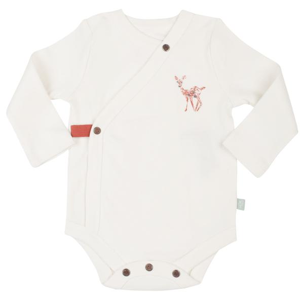 Finn + Emma Fawn Collection Long Sleeved Bodysuit in Egret White