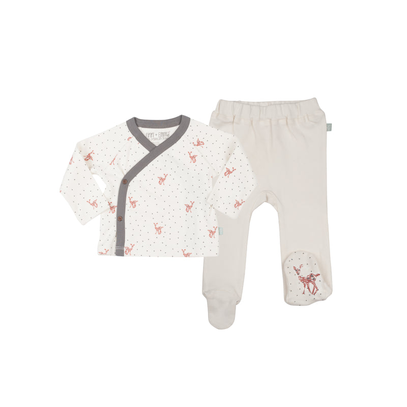 Finn + Emma - Fawn Collection Kimono and Footed Pant Set