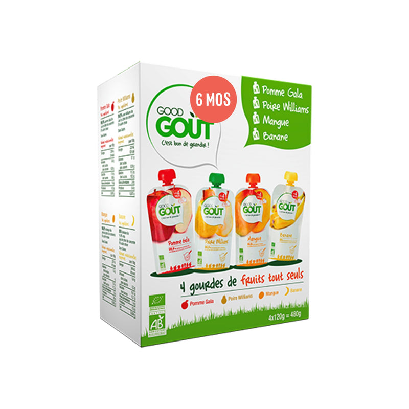 Good Goût  - Variety Pack 4x120g - Variety Fruits 4x120g (6 mos)