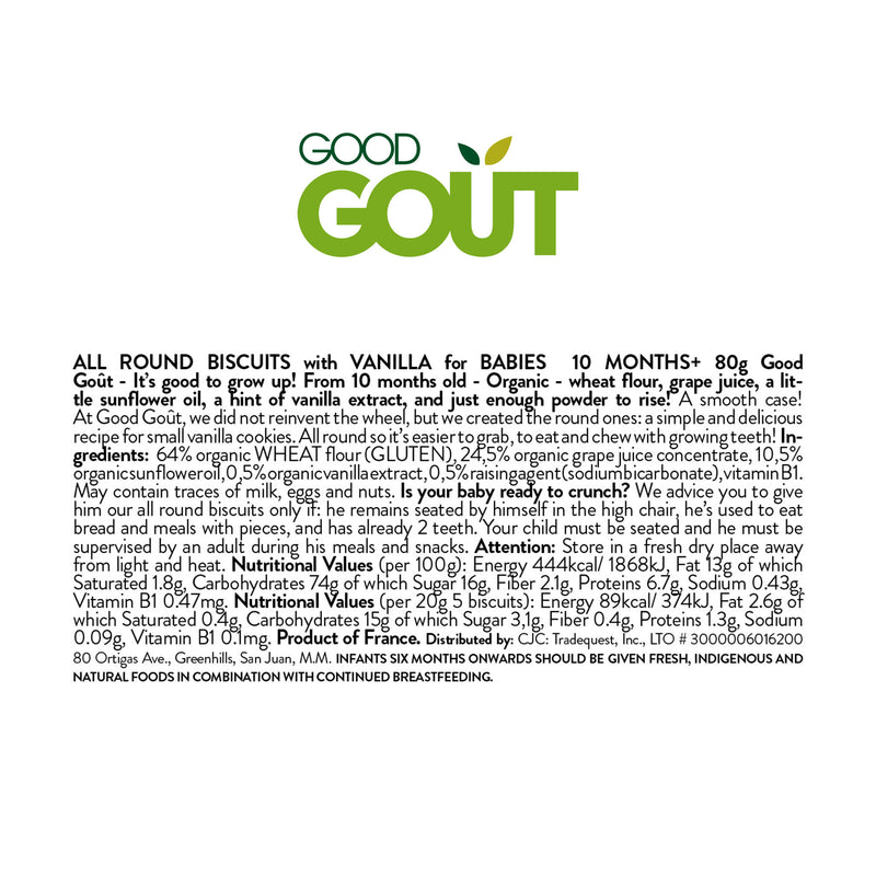 Good Goût  - All Round Biscuits with Vanilla 80g (10 mos)
