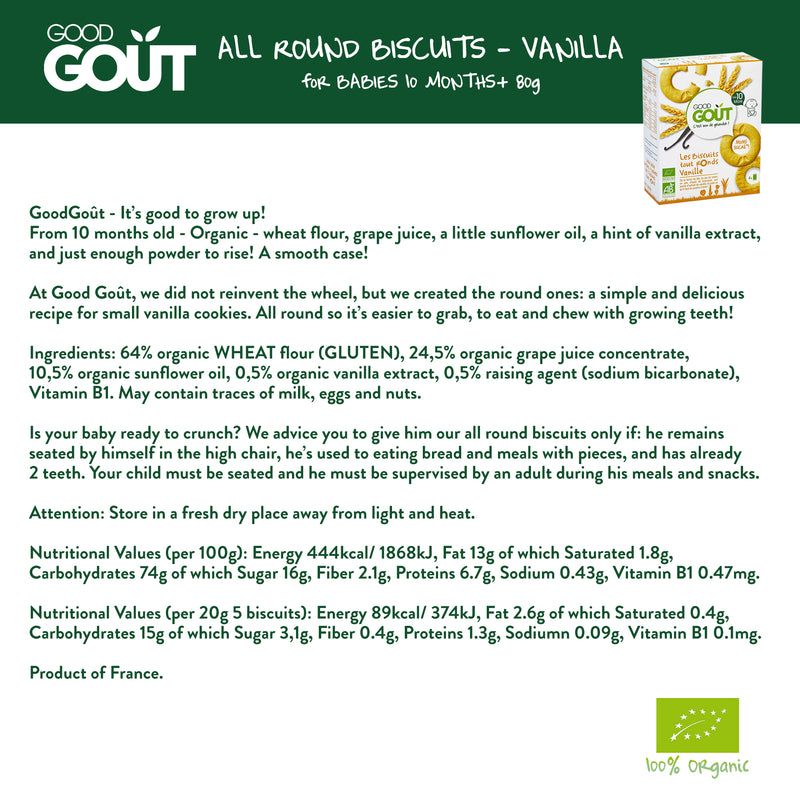 Good Goût  - All Round Biscuits with Vanilla 80g (10 mos)