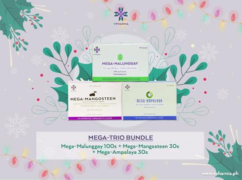 Mega-Trio bundle: Mega-Malunggay+Mega-Mangosteen+Mega-Ampalaya