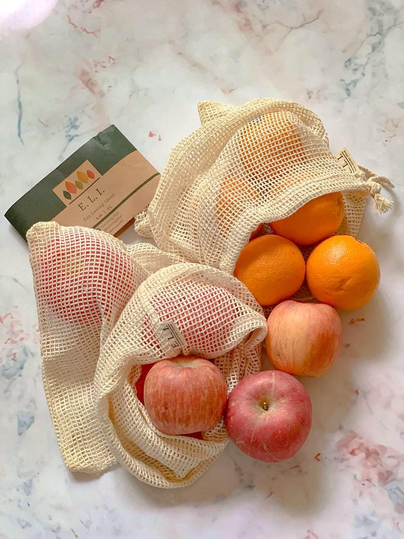 Eco Loving Ideas Cotton Mesh Pouch Set