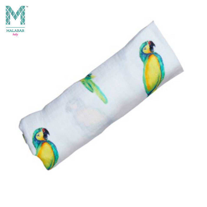 Malabar Baby Organic Muslin Single Swaddle - Parrot