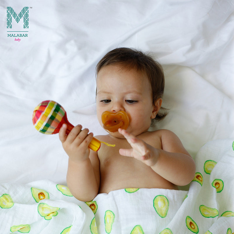 Malabar Baby Organic Muslin Single Swaddle - Avocado