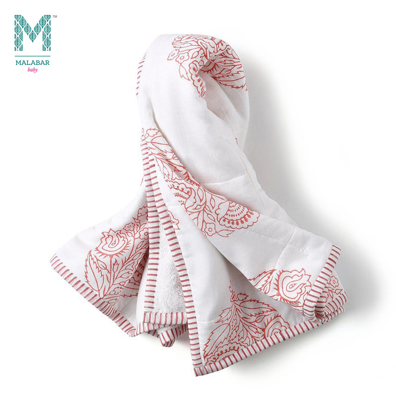 Malabar Baby Handmade Block-Printed Towels-Pink City
