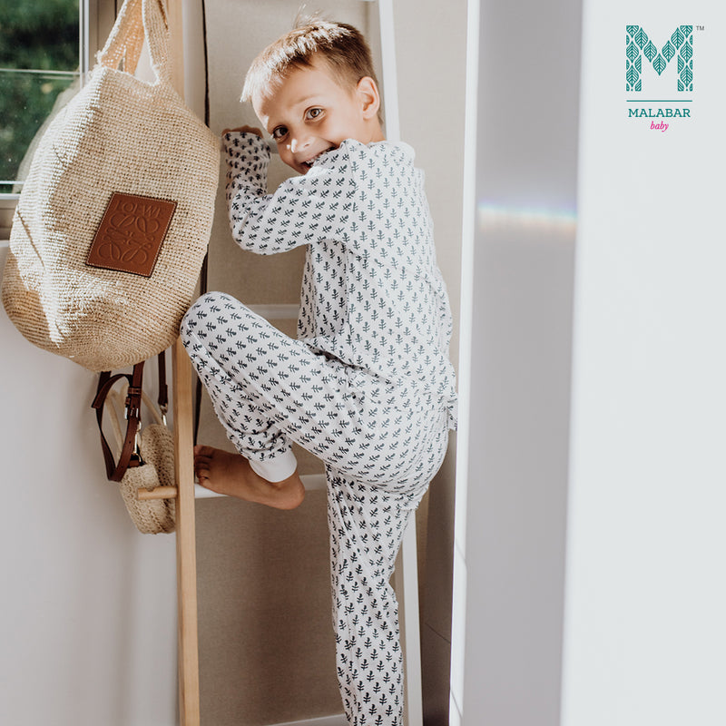 Malabar Baby Organic Knit Pajamas - Fort 6 to 12 months & 2 to 10 years old with FREE MASK
