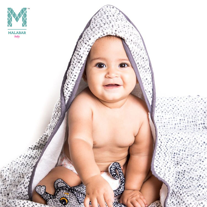 Malabar Baby Handmade Block-Printed Towels- Greenwich