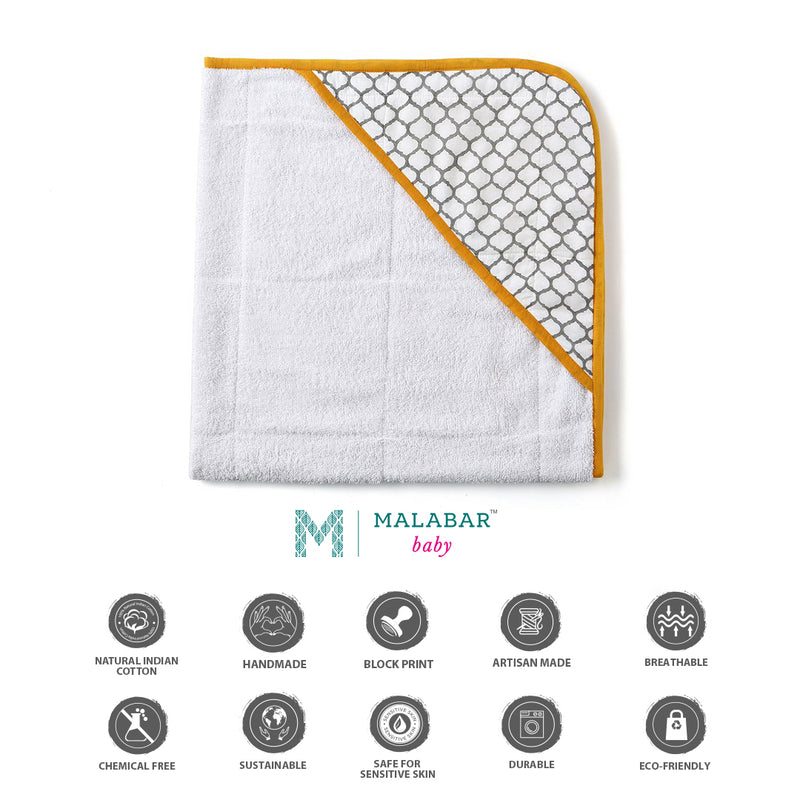 Malabar Baby Handmade Block-Printed Towels- Erawan