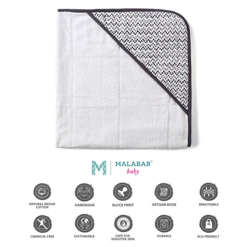 Malabar Baby Handmade Block-Printed Towels- Greenwich