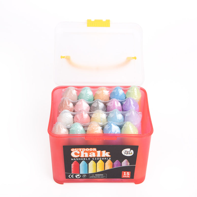 Washable Sidewalk Chalk - 15 Colors 20 Pieces Set