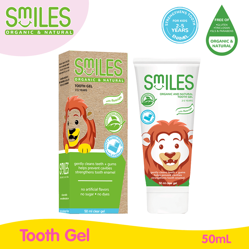 Smiles Organic & Natural Tooth Gel 50mL (Minty Bubblegum flavor)