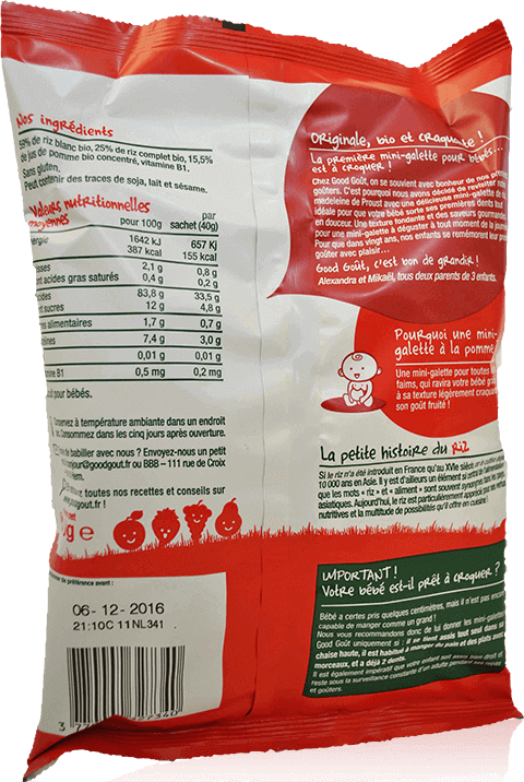 Good Goût  - Mini Rice Cakes with Apple 40g (10 mos)