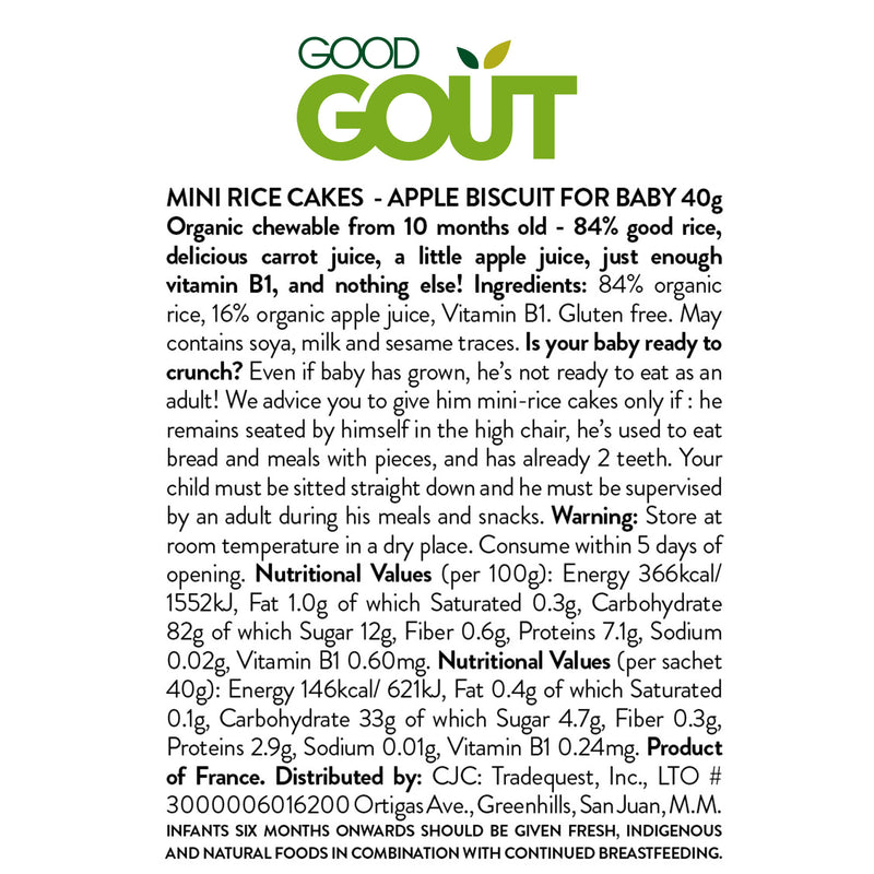 Good Goût  - Mini Rice Cakes with Apple 40g (10 mos)
