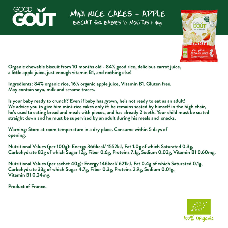 Good Goût  - Mini Rice Cakes with Apple 40g (10 mos)