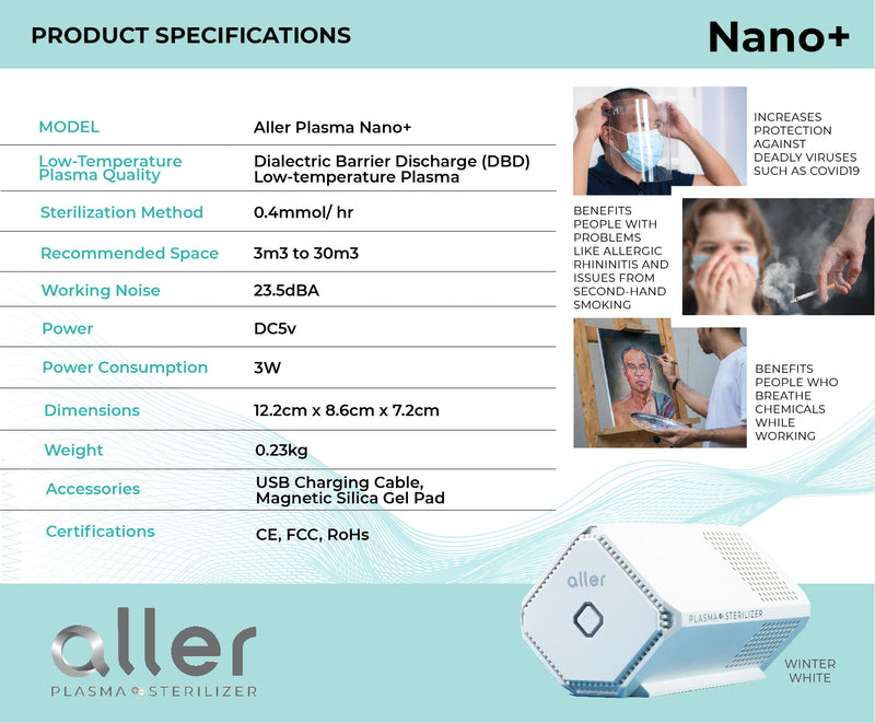 [PRE-ORDER] Aller Plasma Nano+ Portable Sterilizer (Winter White)
