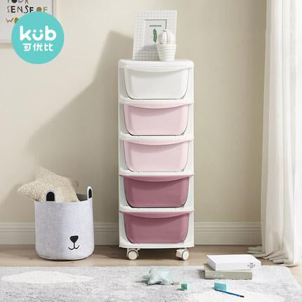 KUB 5 drawer Box with Wheels - Pink