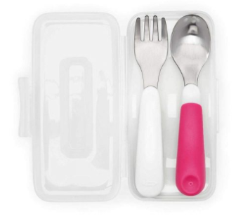 Oxo Tot On The Go Fork And Spoon Set With Carrying Case