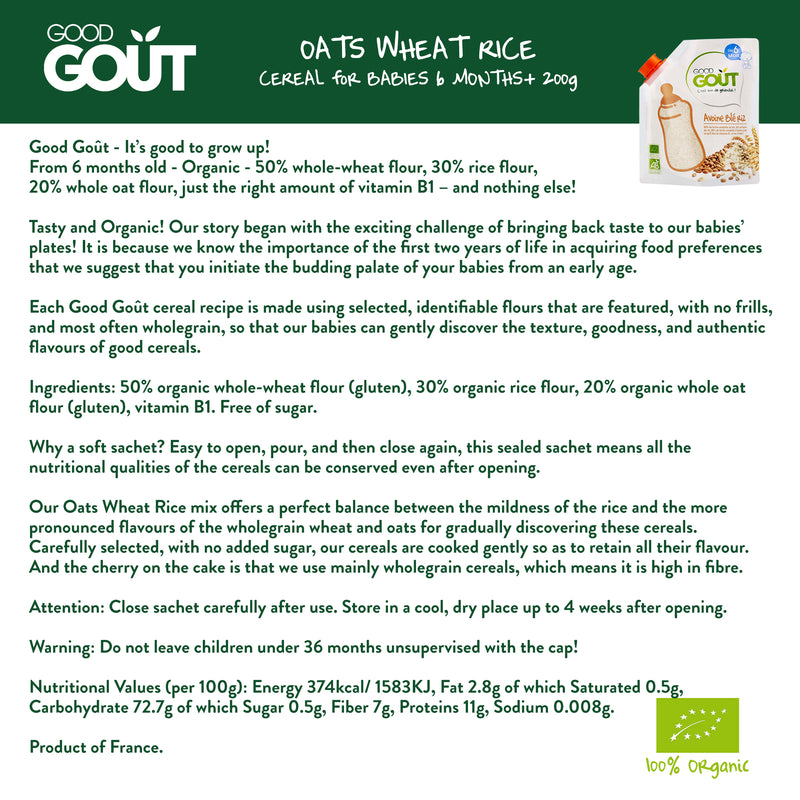 Good Goût  - Oat Wheat Rice 200g (6 mos)