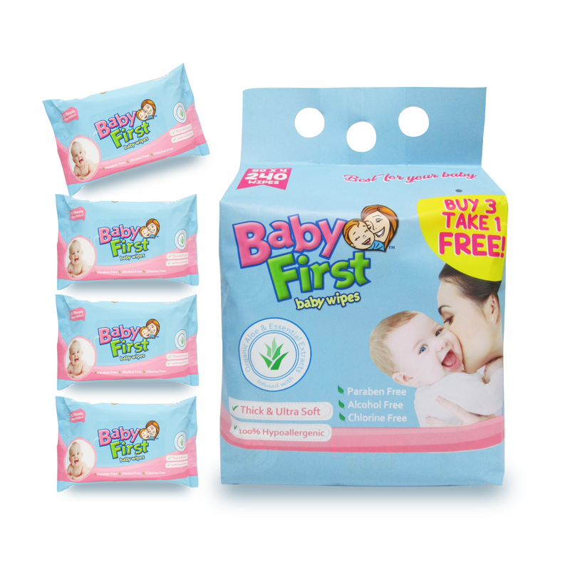 Baby First baby Wipes 60s (Buy  3+1 Free)
