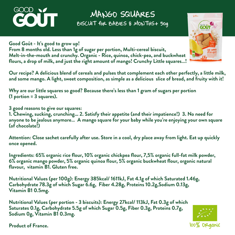 Good Goût  - Squares Mango 50g (8 mos)