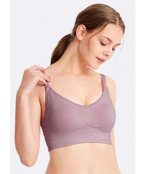 Ultralight Antibacterial Seamless Nursing Bra, Taro