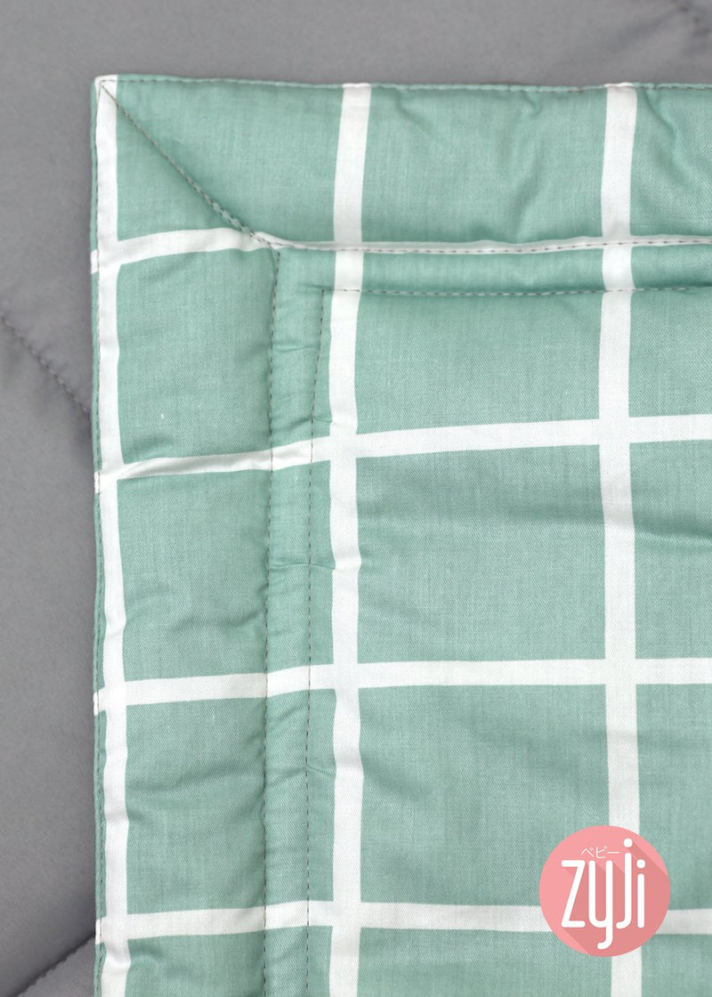 Zyji 7pc Bedding Set 26"X38" Checkered Green