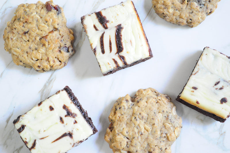 Dates and  Chia Oatmeal & Cream Cheese Brownies