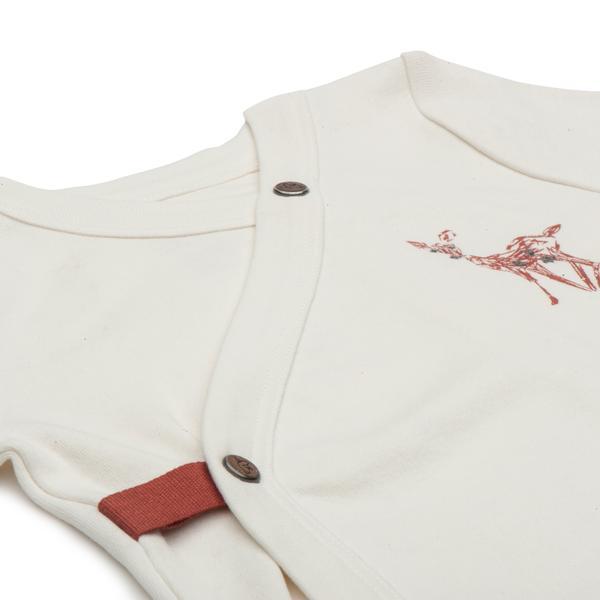 Finn + Emma Fawn Collection Long Sleeved Bodysuit in Egret White