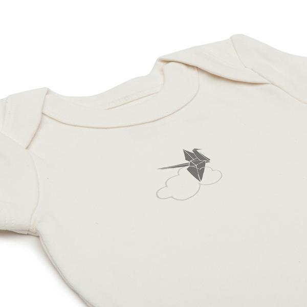 Finn + Emma Origami Collection Lap Shoulder Bodysuit in Egret White