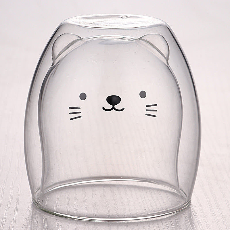 Double Wall Glass Cute Animals