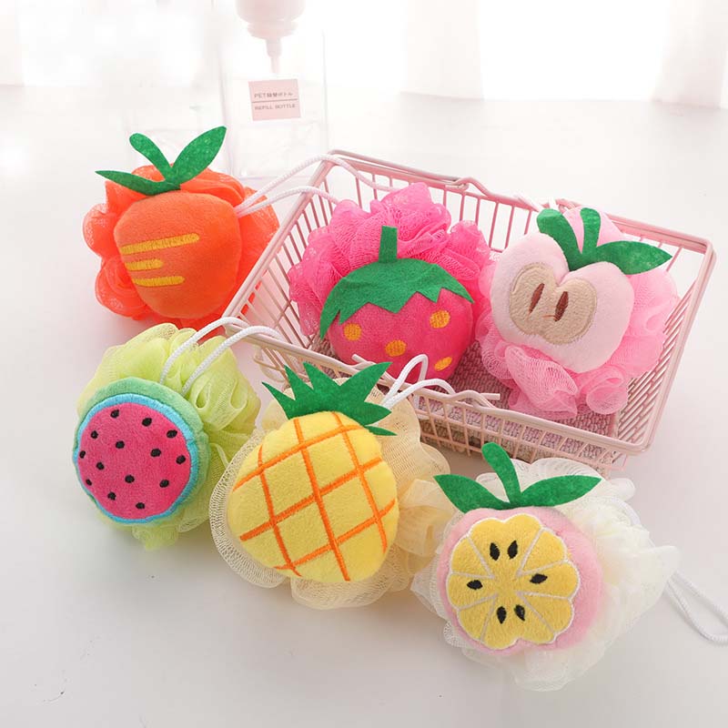 Bath Sponge Mesh Ball Exfoliator Fruit design