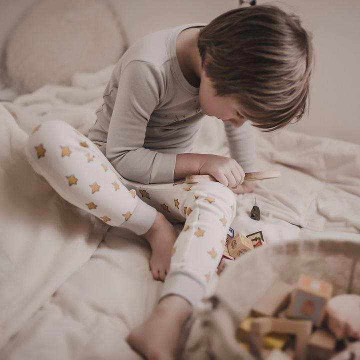 Finn + Emma Little Prince Grey & Yellow Stars Pajamas